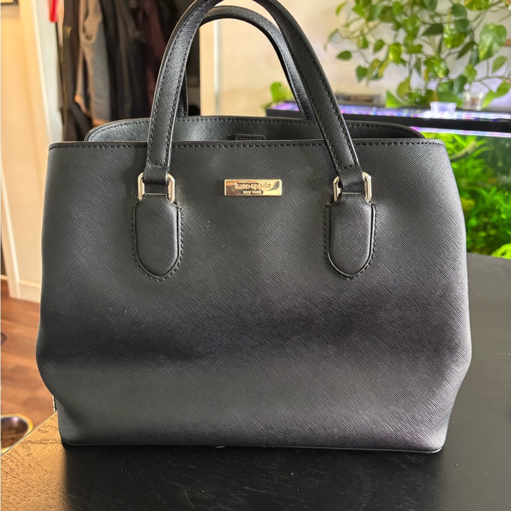 Kate Spade Black Leather Tote Bag